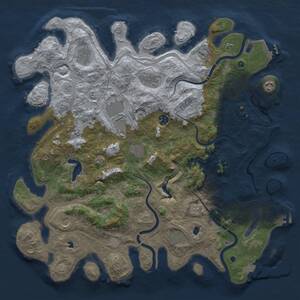 Thumbnail Rust Map: Procedural Map, Size: 4500, Seed: 99281700, 16 Monuments