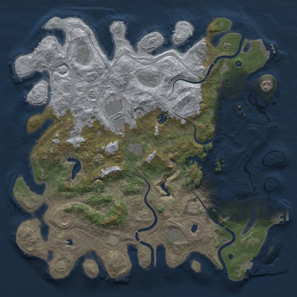 Rust Map: Procedural Map, Size: 4500, Seed: 99281700, 16 Monuments