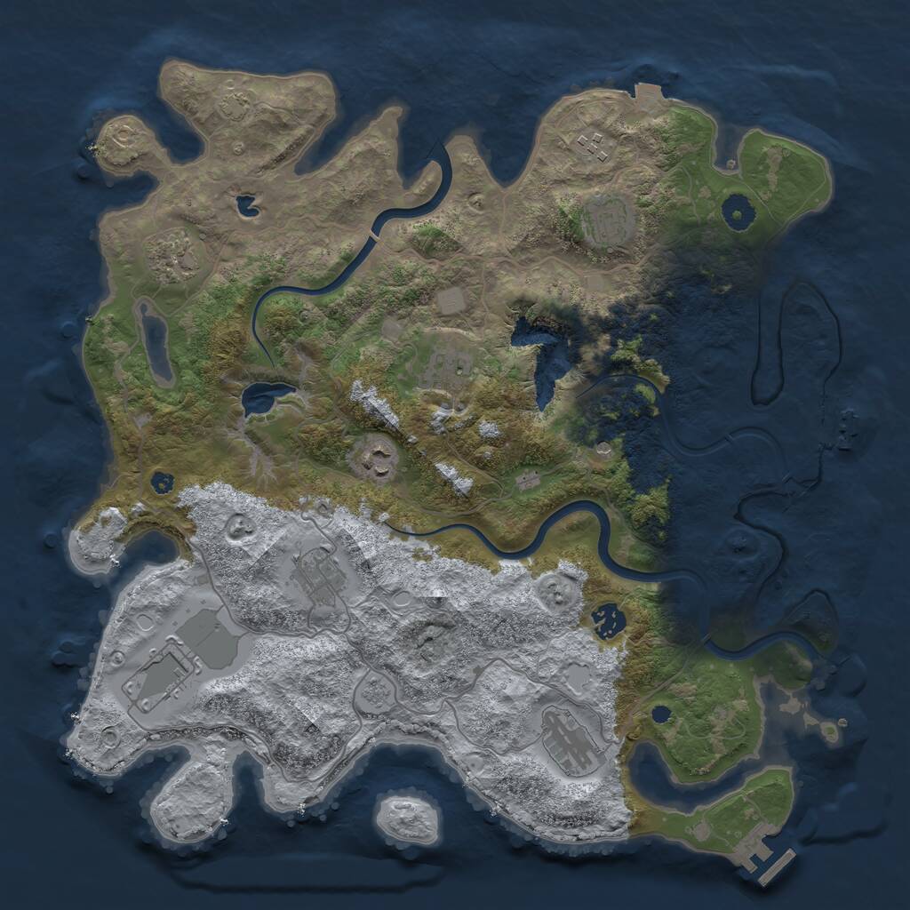 Rust Map: Procedural Map, Size: 4000, Seed: 1331595993, 15 Monuments