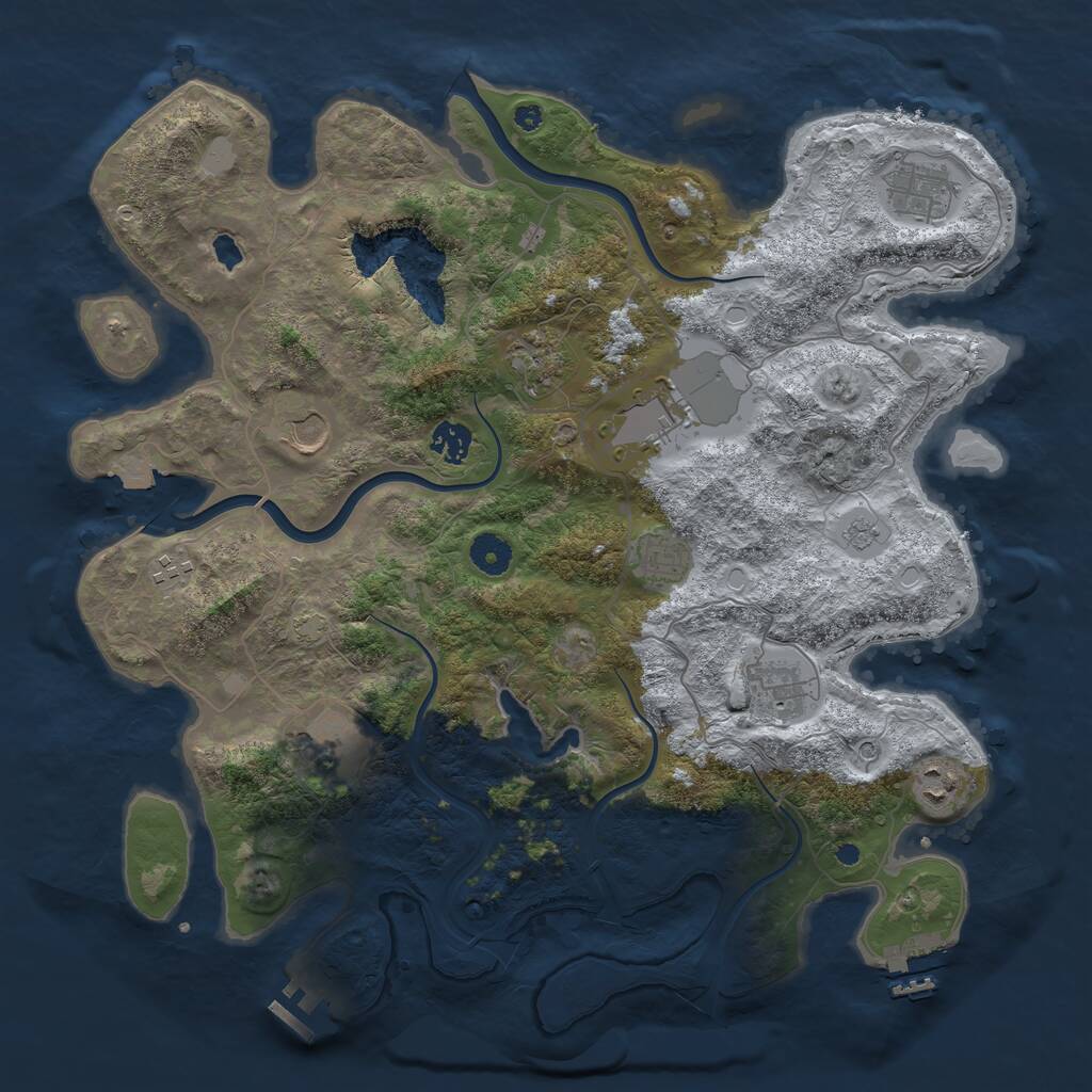 Rust Map: Procedural Map, Size: 4000, Seed: 287020956, 16 Monuments