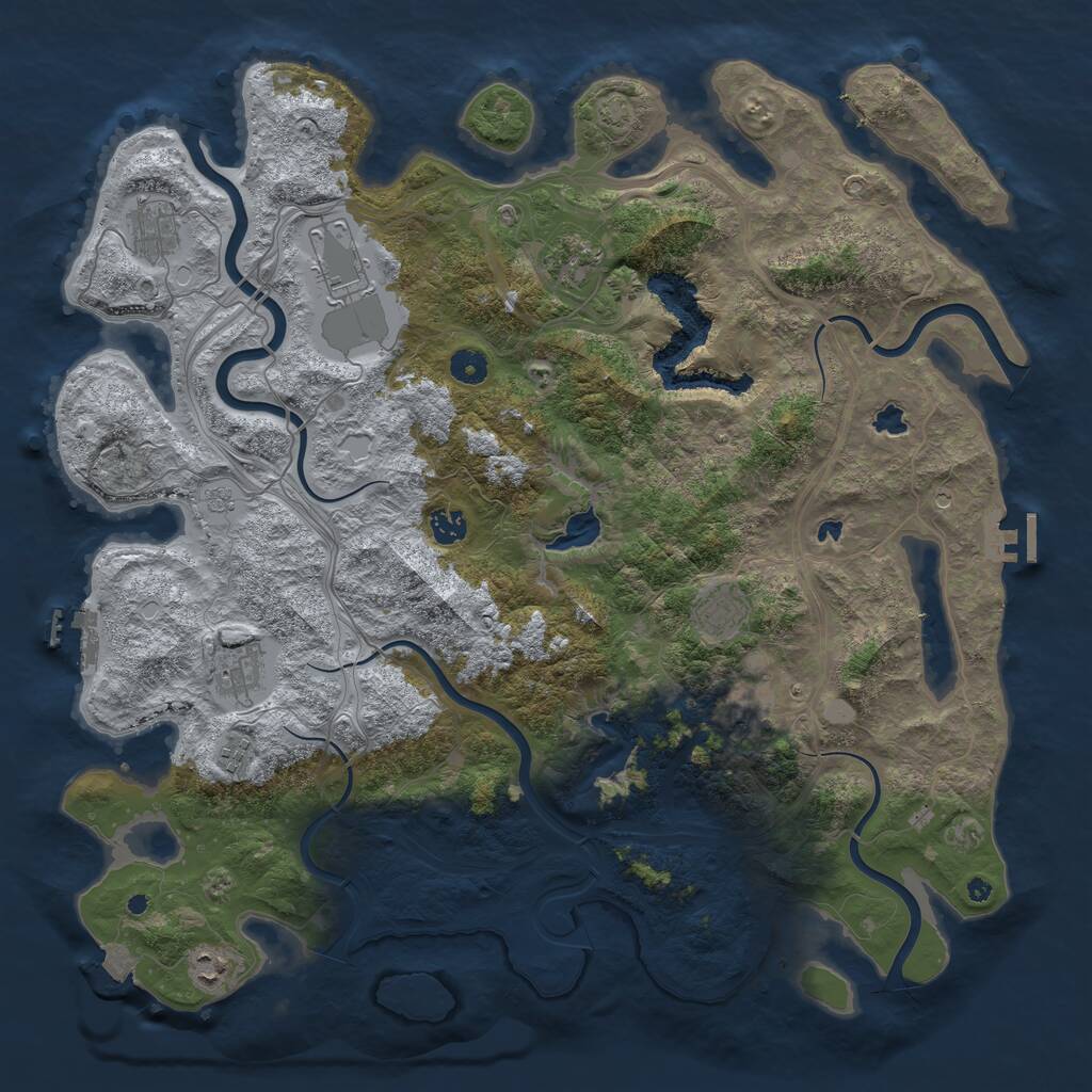 Rust Map: Procedural Map, Size: 4500, Seed: 470240790, 15 Monuments