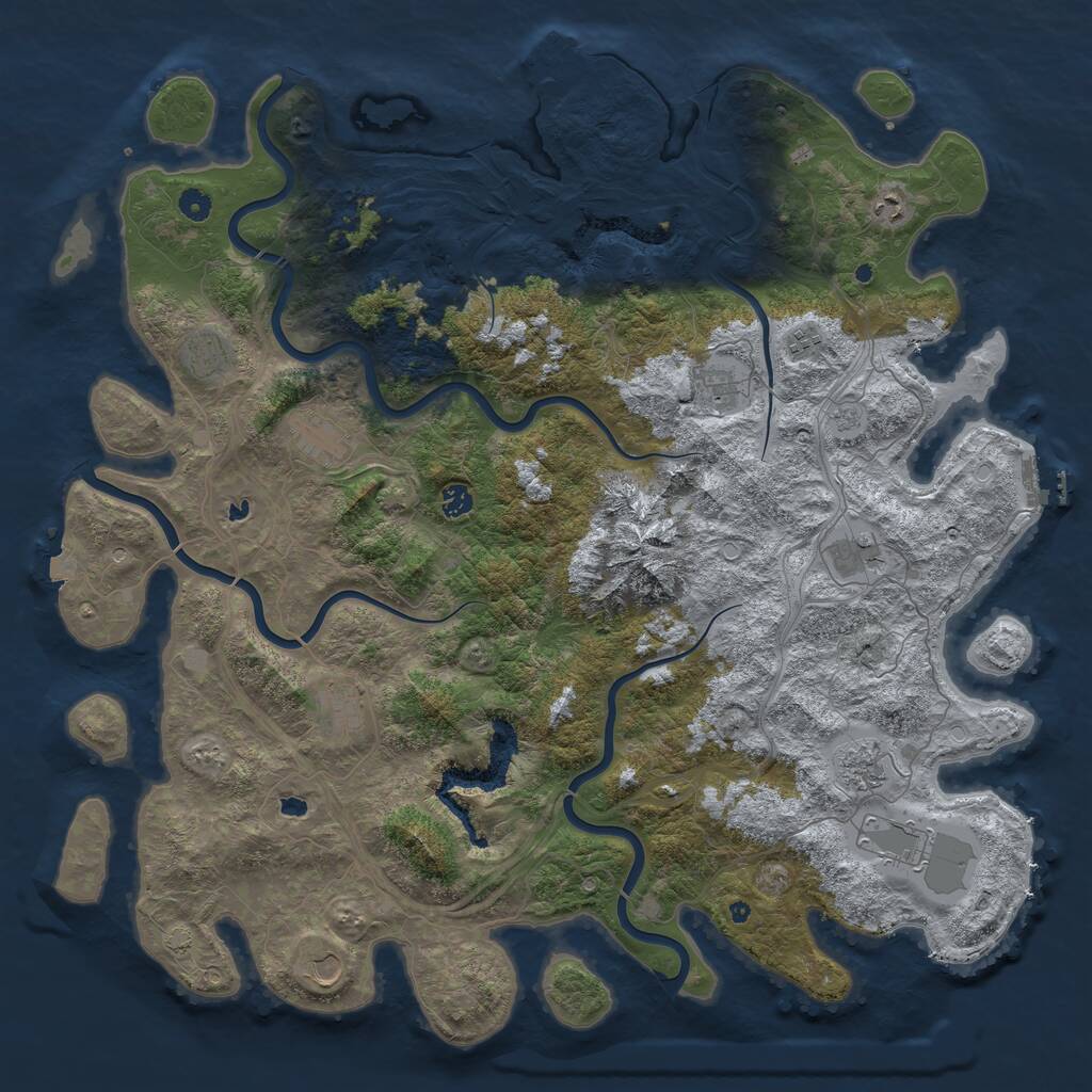Rust Map: Procedural Map, Size: 5071, Seed: 2116444169, 17 Monuments