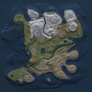 Thumbnail Rust Map: Procedural Map, Size: 3000, Seed: 1412747504, 9 Monuments
