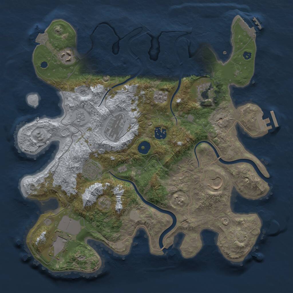 Rust Map: Procedural Map, Size: 3500, Seed: 89028041, 14 Monuments