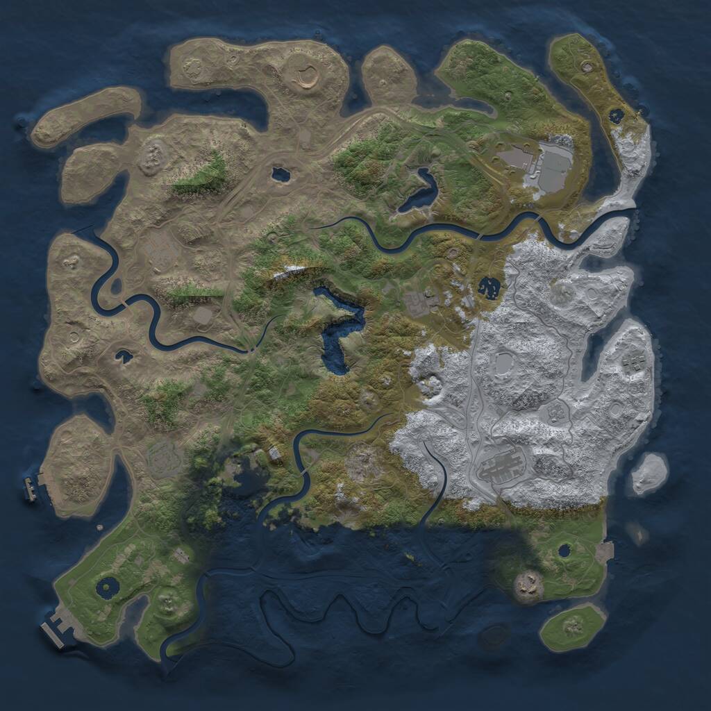 Rust Map: Procedural Map, Size: 4750, Seed: 1120251, 16 Monuments