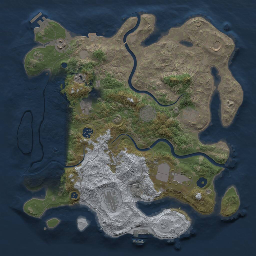Rust Map: Procedural Map, Size: 3750, Seed: 1761661231, 15 Monuments