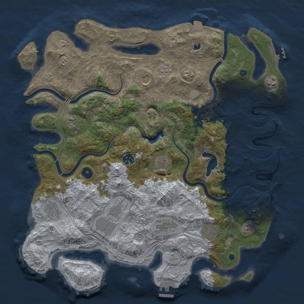 Rust Map: Procedural Map, Size: 4250, Seed: 495371362, 16 Monuments