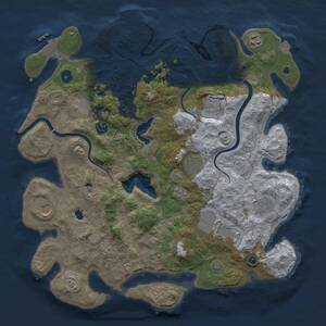 Thumbnail Rust Map: Procedural Map, Size: 4000, Seed: 1194556404, 16 Monuments