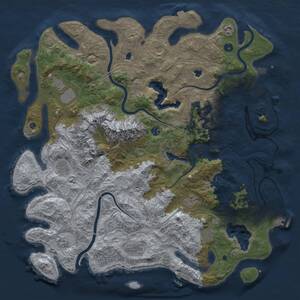 Thumbnail Rust Map: Procedural Map, Size: 5000, Seed: 1231222777, 17 Monuments