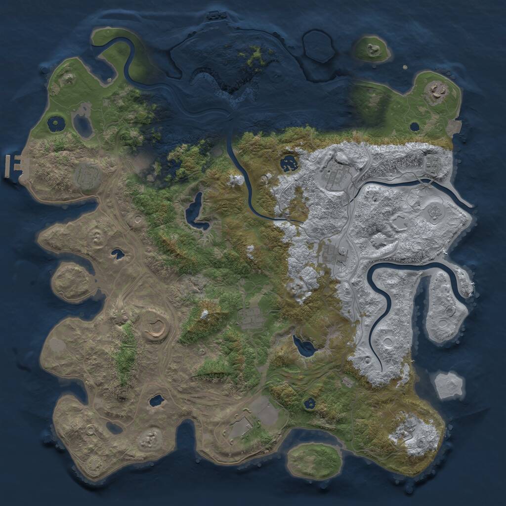 Rust Map: Procedural Map, Size: 4500, Seed: 1652555435, 17 Monuments