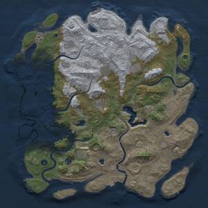 Thumbnail Rust Map: Procedural Map, Size: 4800, Seed: 509146486, 17 Monuments
