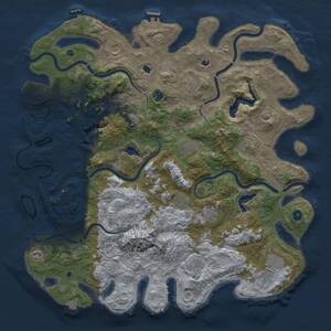 Thumbnail Rust Map: Procedural Map, Size: 5000, Seed: 739366036, 17 Monuments