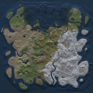 Thumbnail Rust Map: Procedural Map, Size: 4500, Seed: 1162400923, 17 Monuments