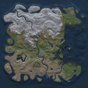 Thumbnail Rust Map: Procedural Map, Size: 5000, Seed: 74928, 17 Monuments