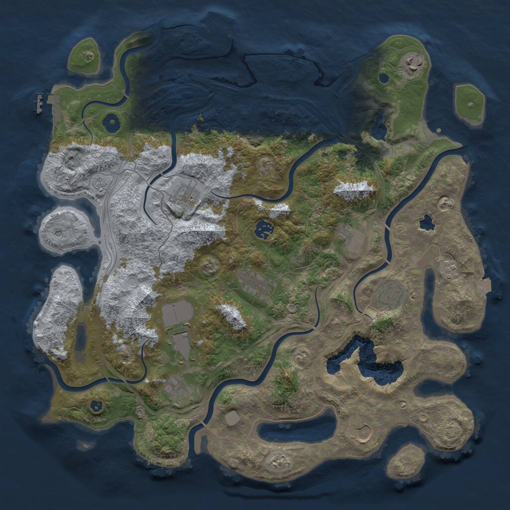 Rust Map: Procedural Map, Size: 4250, Seed: 1108093149, 16 Monuments