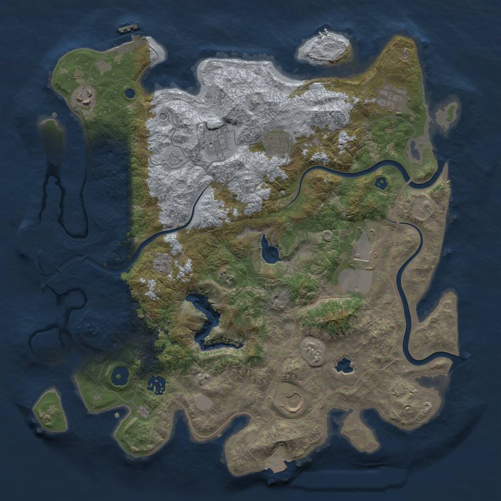 Rust Map: Procedural Map, Size: 4000, Seed: 787089472, 14 Monuments