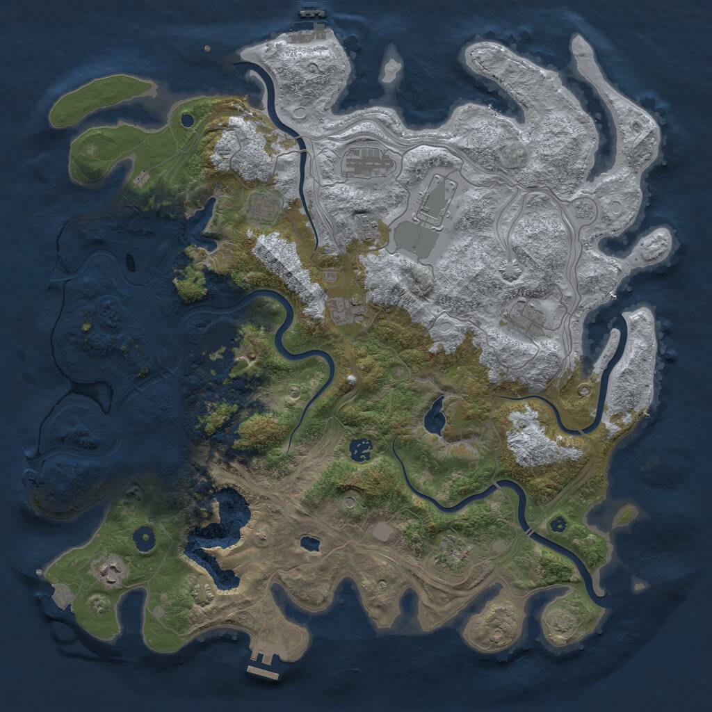 Rust Map: Procedural Map, Size: 4500, Seed: 11062025, 16 Monuments