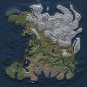 Thumbnail Rust Map: Procedural Map, Size: 4500, Seed: 11062025, 16 Monuments