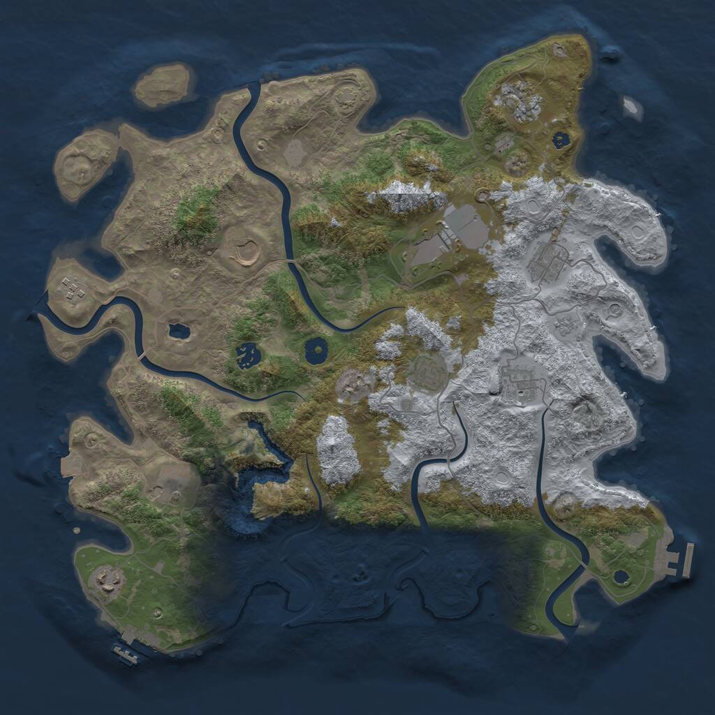 Rust Map: Procedural Map, Size: 4145, Seed: 25, 16 Monuments