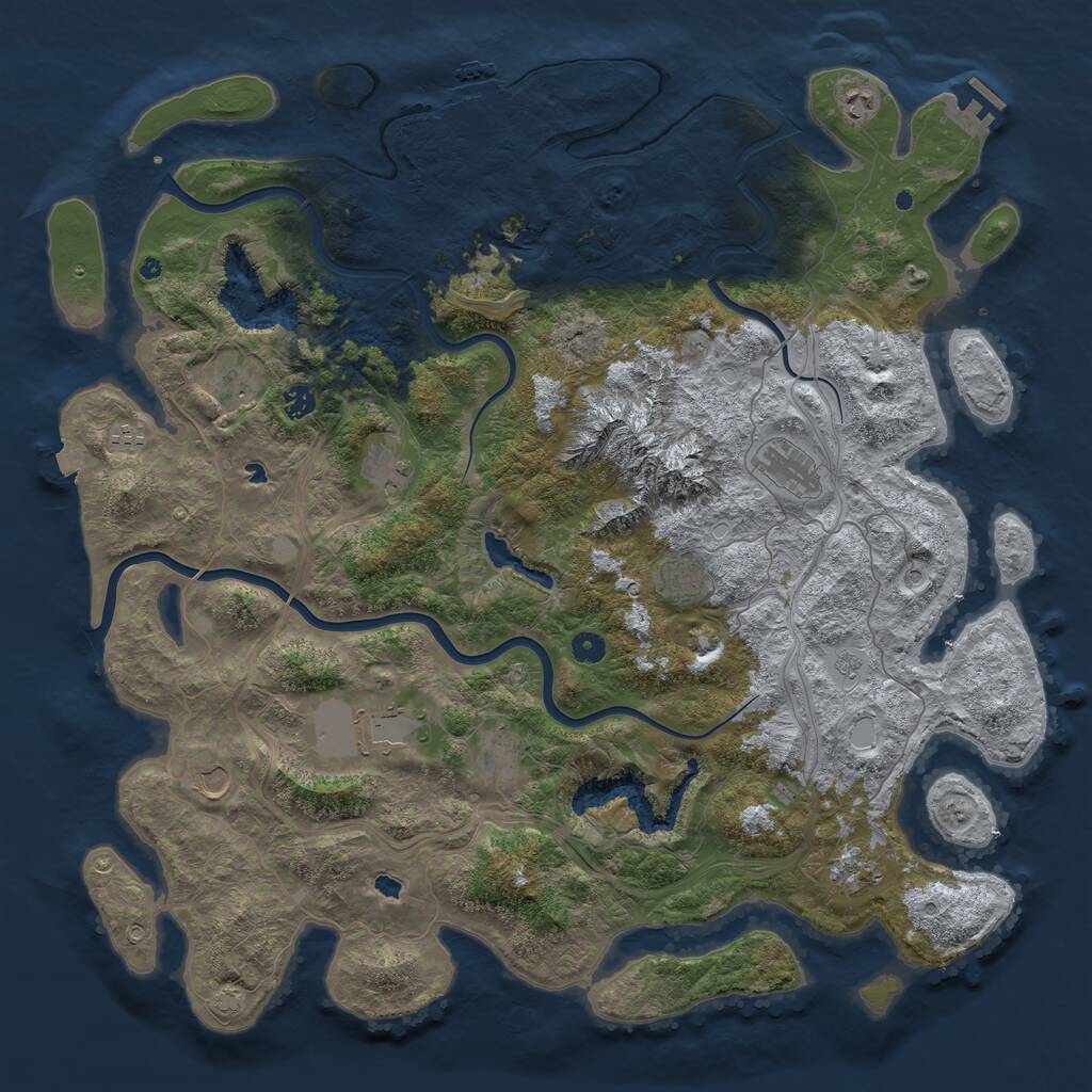 Rust Map: Procedural Map, Size: 5000, Seed: 42361680, 17 Monuments