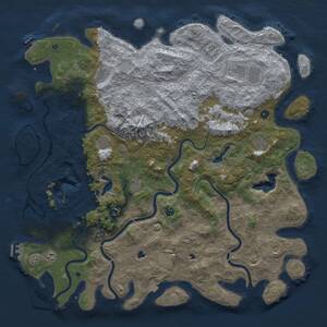 Thumbnail Rust Map: Procedural Map, Size: 5500, Seed: 2025110625, 17 Monuments