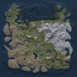 Thumbnail Rust Map: Procedural Map, Size: 5000, Seed: 923333668, 16 Monuments