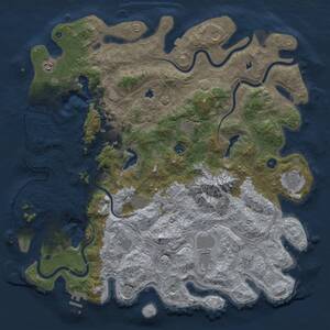 Thumbnail Rust Map: Procedural Map, Size: 5000, Seed: 10118442, 17 Monuments