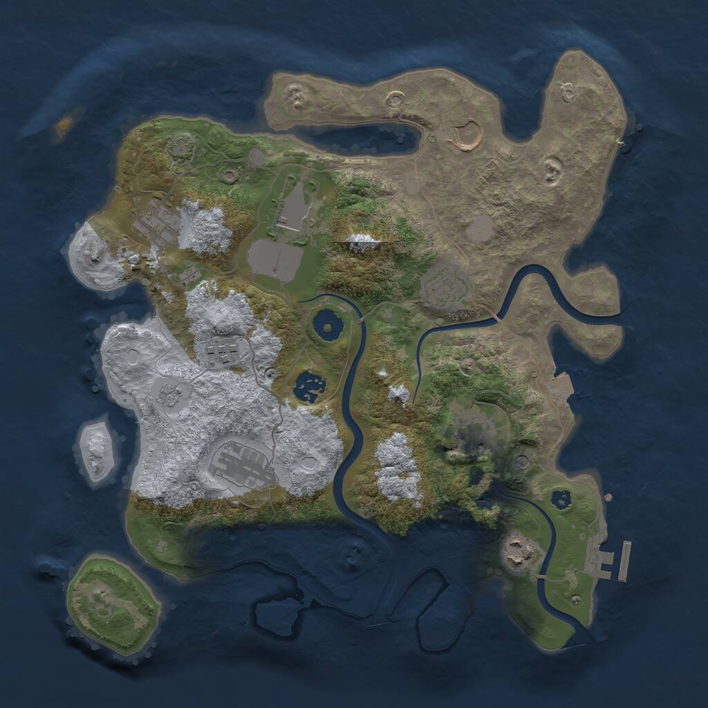 Rust Map: Procedural Map, Size: 3500, Seed: 938823485, 14 Monuments