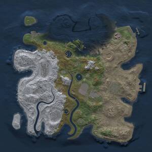 Thumbnail Rust Map: Procedural Map, Size: 3500, Seed: 673456345, 15 Monuments