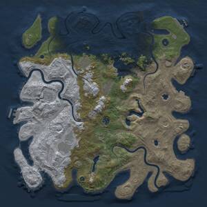 Thumbnail Rust Map: Procedural Map, Size: 4500, Seed: 561230219, 15 Monuments