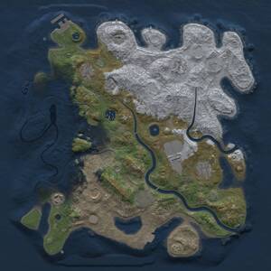 Thumbnail Rust Map: Procedural Map, Size: 3750, Seed: 812121704, 16 Monuments