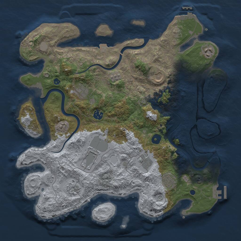 Rust Map: Procedural Map, Size: 3750, Seed: 373598605, 15 Monuments