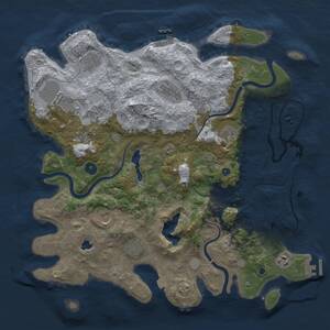 Thumbnail Rust Map: Procedural Map, Size: 4100, Seed: 33352216, 15 Monuments