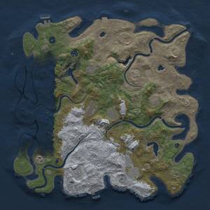 Thumbnail Rust Map: Procedural Map, Size: 4500, Seed: 61120252, 17 Monuments
