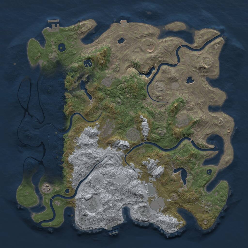 Rust Map: Procedural Map, Size: 4500, Seed: 61120252, 17 Monuments