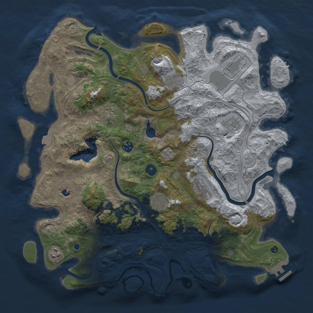 Rust Map: Procedural Map, Size: 4250, Seed: 978407441, 14 Monuments