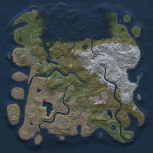 Thumbnail Rust Map: Procedural Map, Size: 4500, Seed: 350653268, 16 Monuments