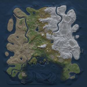 Thumbnail Rust Map: Procedural Map, Size: 4500, Seed: 794391338, 17 Monuments