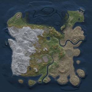 Thumbnail Rust Map: Procedural Map, Size: 3750, Seed: 1033999694, 16 Monuments