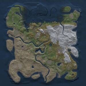 Thumbnail Rust Map: Procedural Map, Size: 4500, Seed: 318933850, 17 Monuments