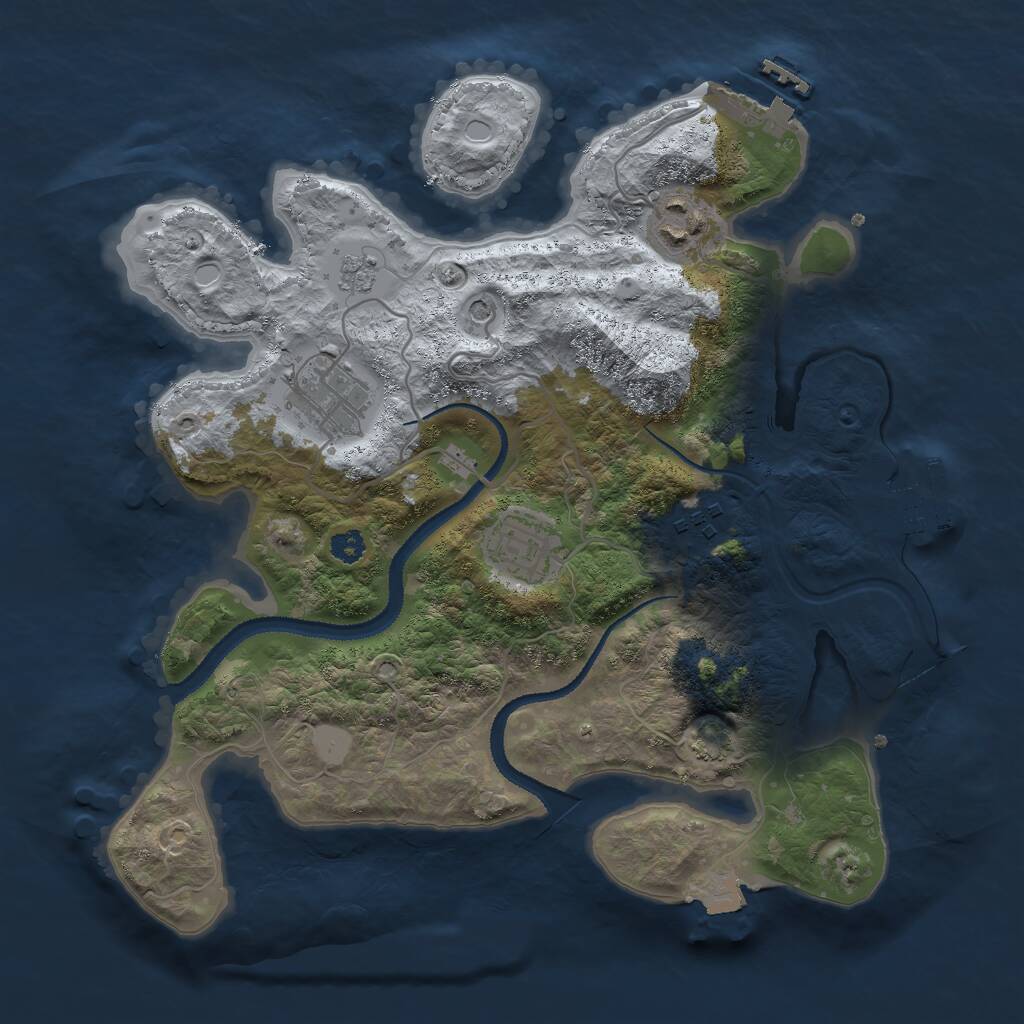 Rust Map: Procedural Map, Size: 3000, Seed: 973015850, 10 Monuments