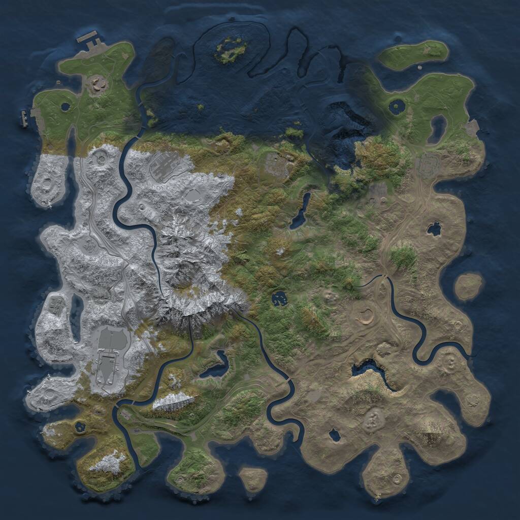 Rust Map: Procedural Map, Size: 5000, Seed: 51888611, 15 Monuments