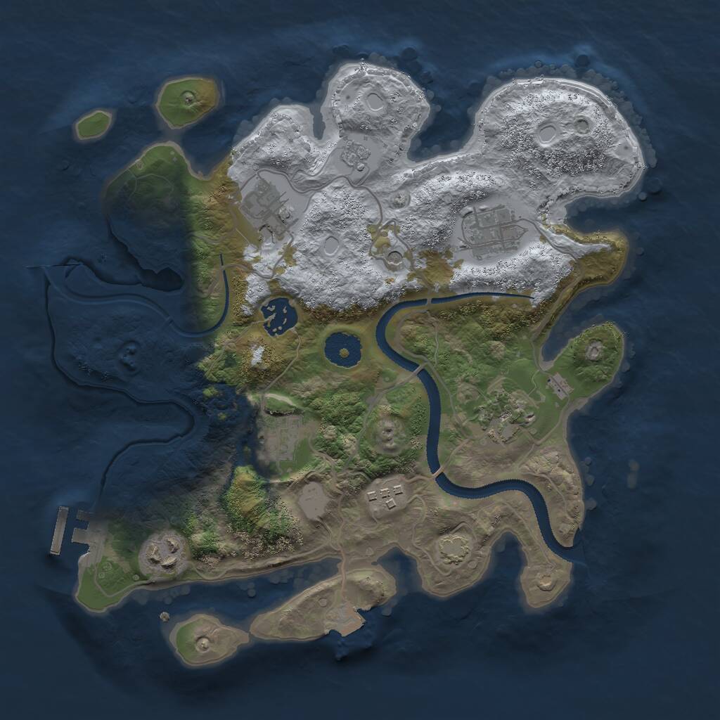 Rust Map: Procedural Map, Size: 3000, Seed: 420043777, 12 Monuments