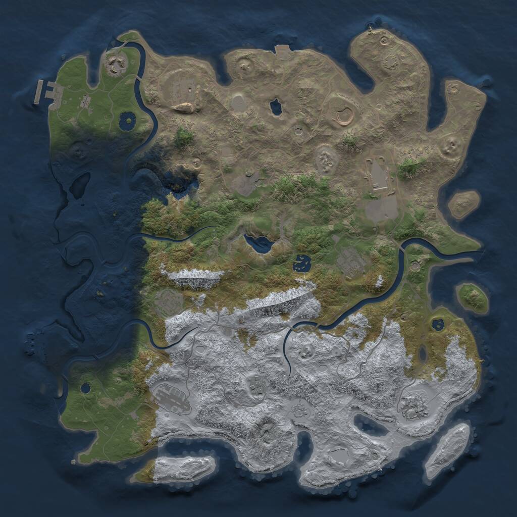 Rust Map: Procedural Map, Size: 4200, Seed: 1759182135, 17 Monuments