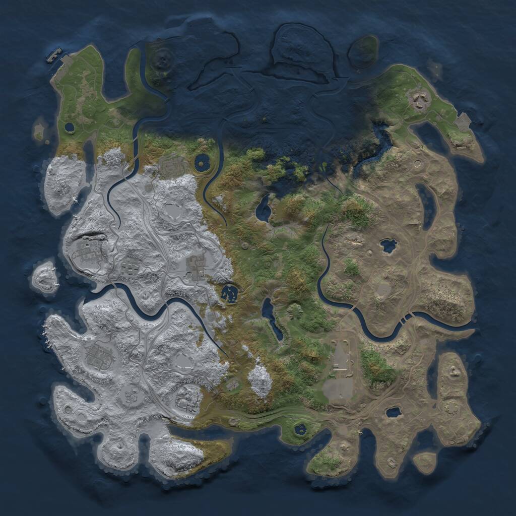 Rust Map: Procedural Map, Size: 4500, Seed: 1023575887, 15 Monuments
