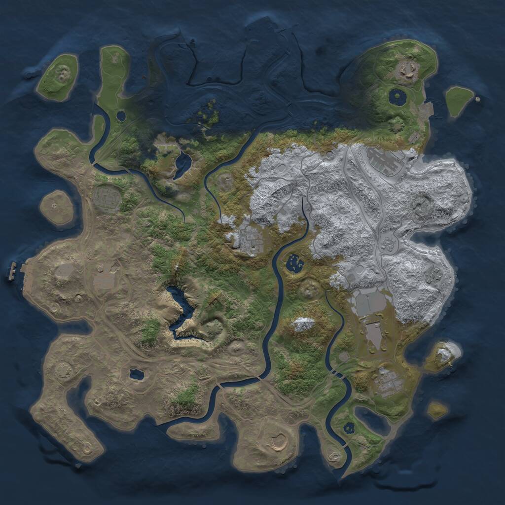 Rust Map: Procedural Map, Size: 4300, Seed: 21194, 16 Monuments