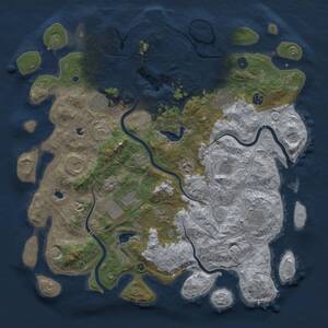 Thumbnail Rust Map: Procedural Map, Size: 4500, Seed: 305470024, 15 Monuments