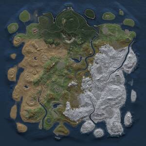 Thumbnail Rust Map: Procedural Map, Size: 4500, Seed: 305470024, 17 Monuments