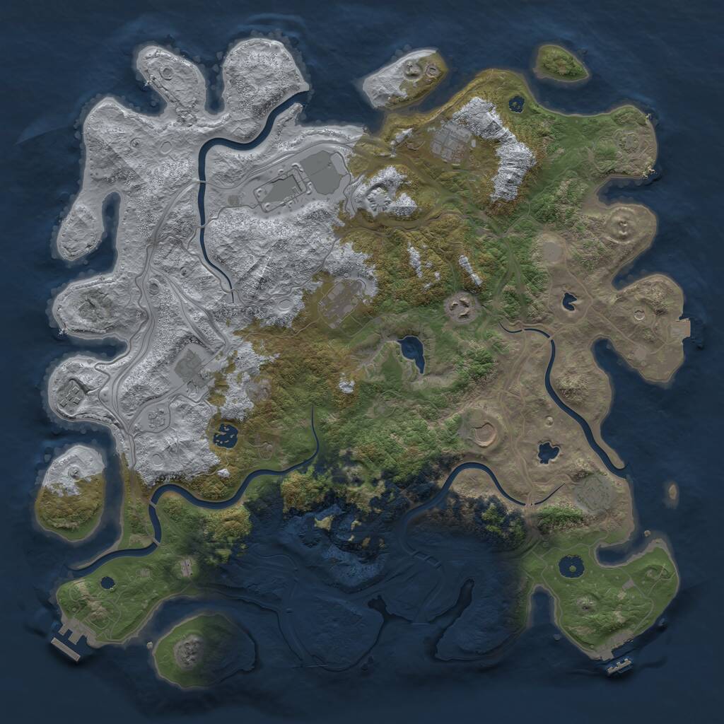 Rust Map: Procedural Map, Size: 4500, Seed: 1521786702, 15 Monuments