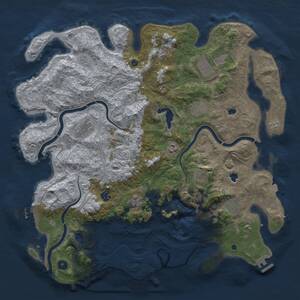 Thumbnail Rust Map: Procedural Map, Size: 4500, Seed: 398715567, 16 Monuments